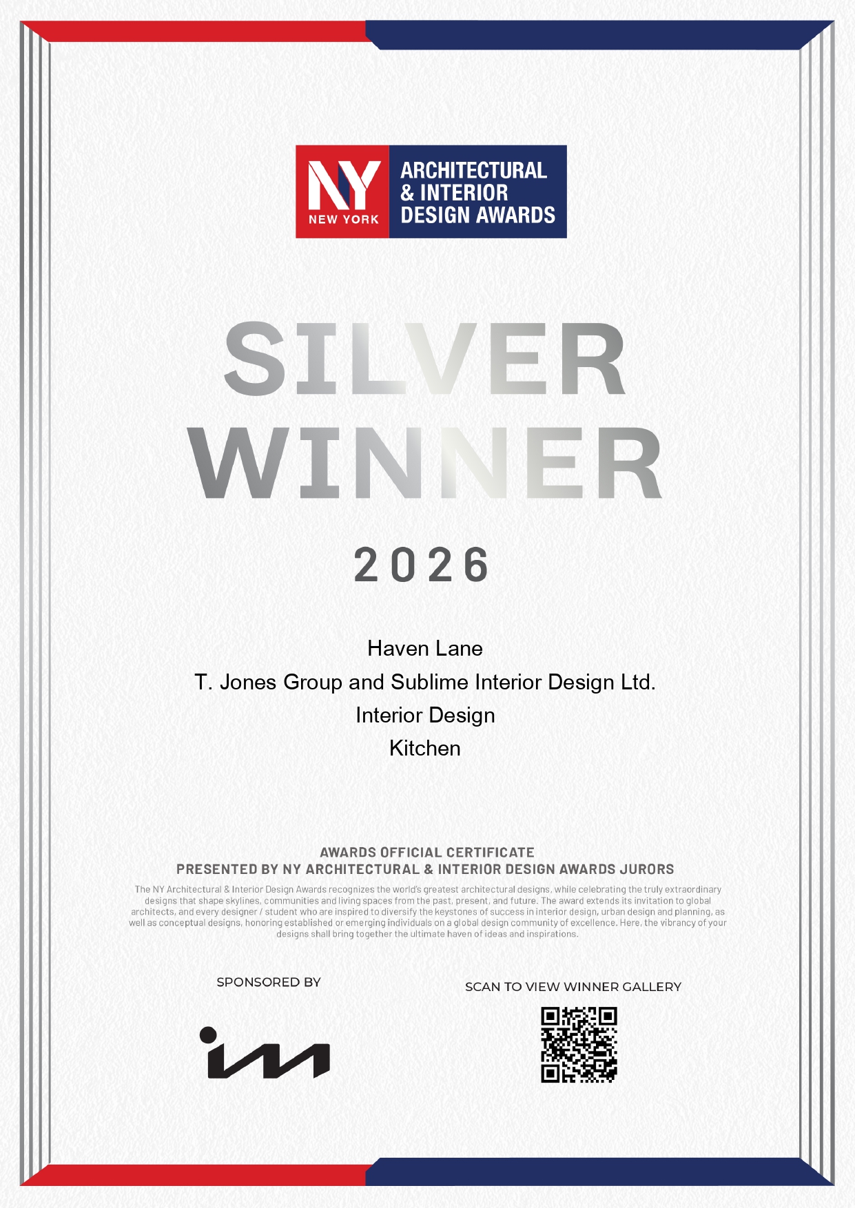 Winner of 2026 New York Architectural & Interior Design Awards - Kitchen