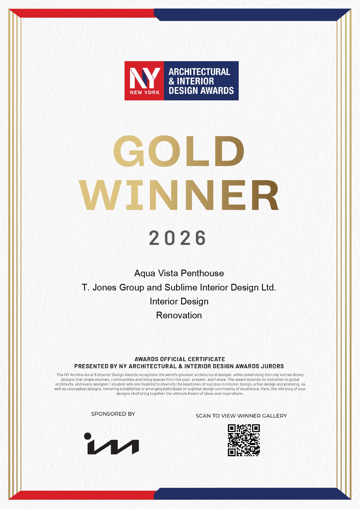 Winner of 2026 New York Architectural & Interior Design Awards – Renovation